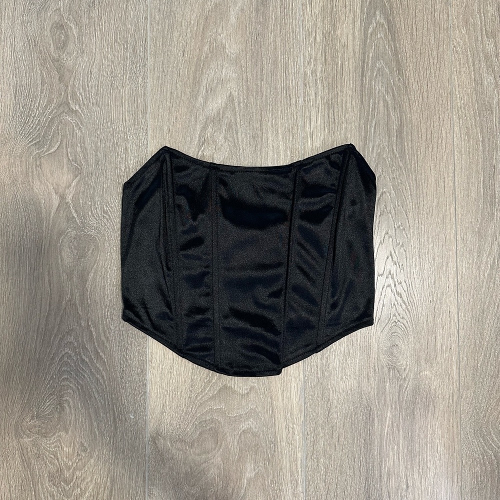 strapless crop corset top